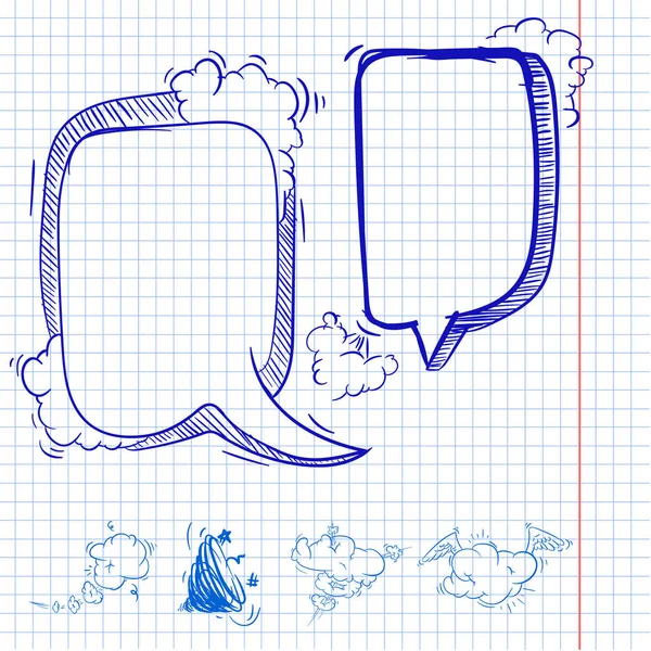 Big Set de desenhos animados, Comic Speech Bubbles, Nuvens de diálogo vazias em estilo Pop Art. Ilustração vetorial para quadrinhos Livro, Banners de mídia social, Material promocional — Vetor de Stock