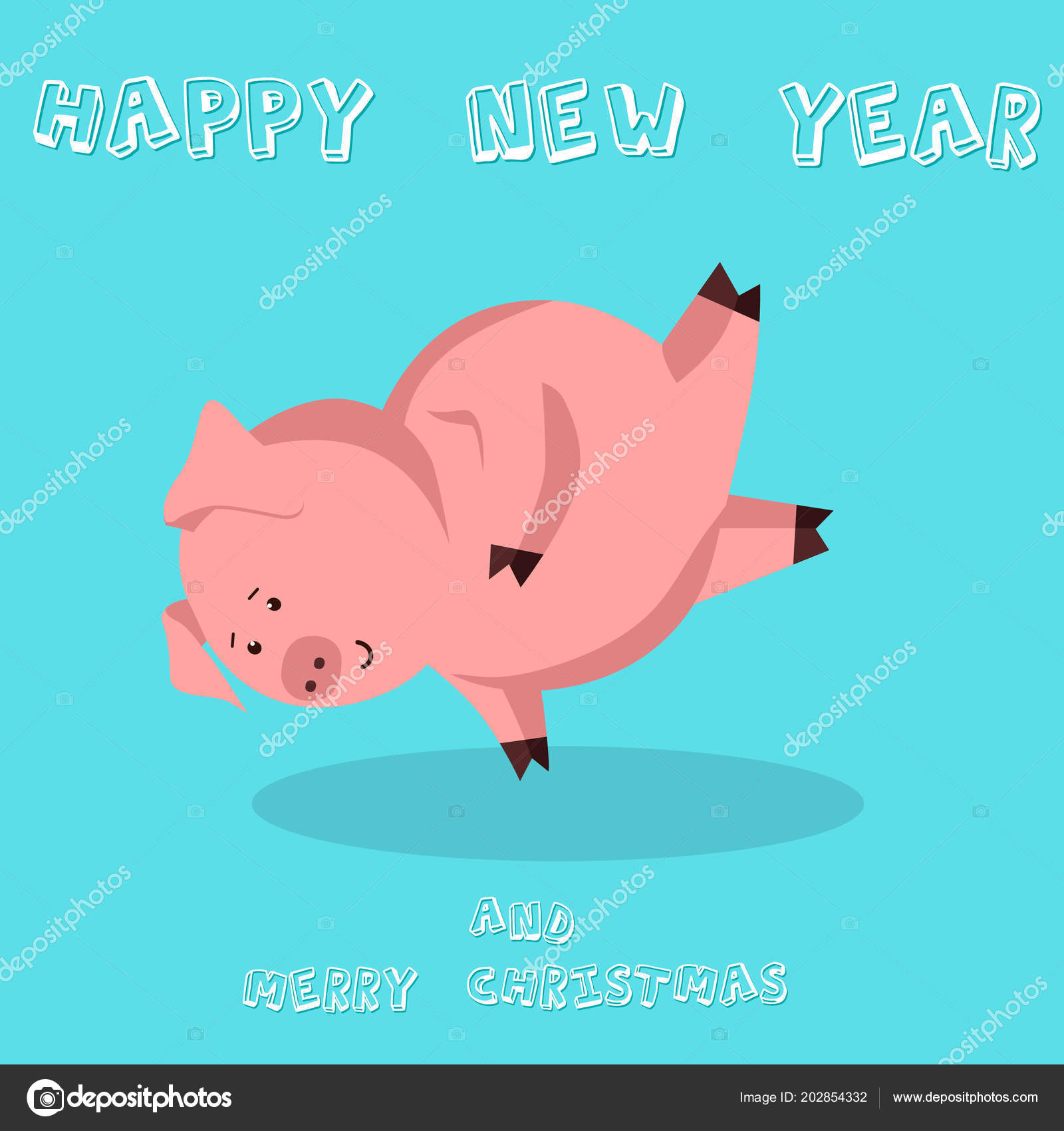 Mignon Porc Drôle Bonne Année Symbole Chinois Année 2019