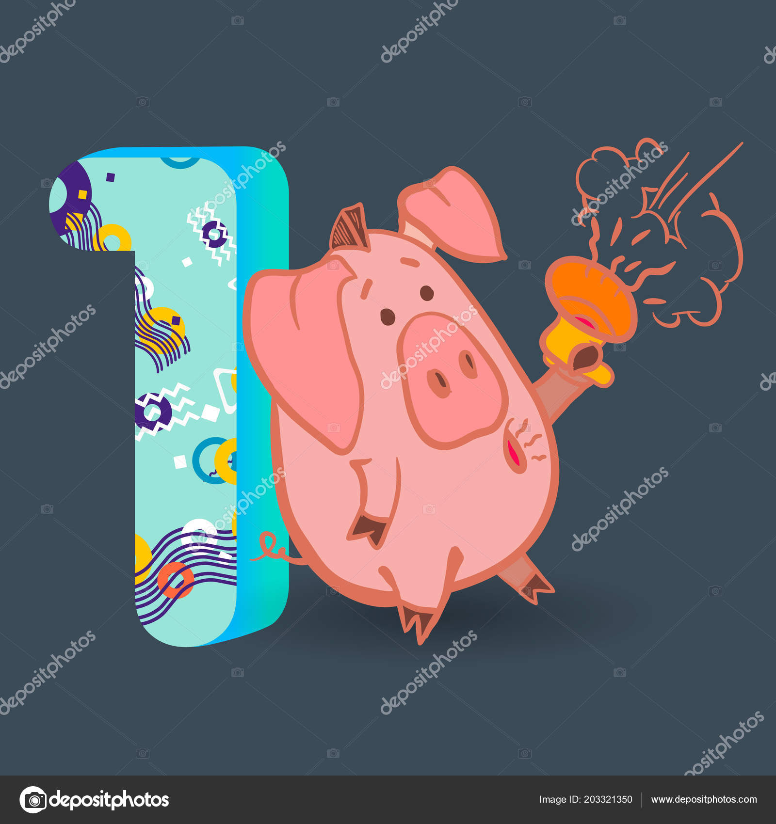 Mignon Porc Drôle Bonne Année Symbole Chinois Année 2019