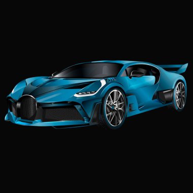 Süper bir araba tasarım konsepti. Benzersiz modern gerçekçi sanat. Genel lüks otomobil. Araba tanıtımı yan 3d boyut görünüm