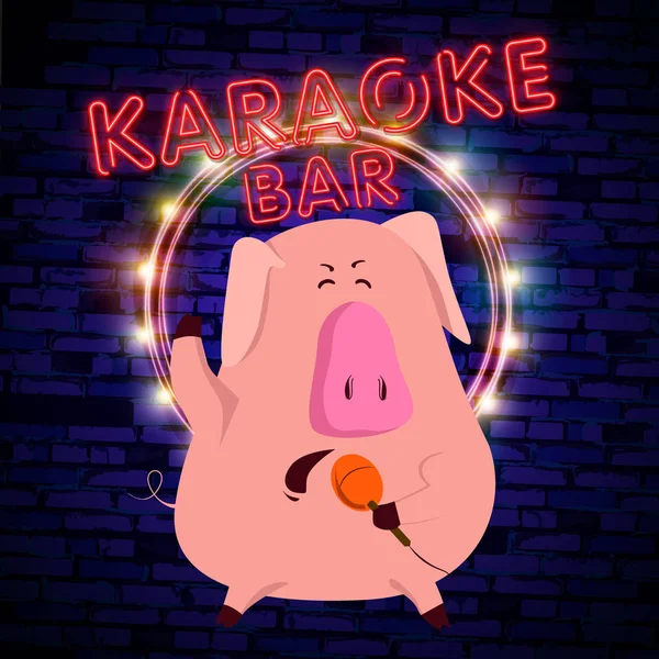 Karaoke Show Sinal Néon Logotipo Néon Banner Luminoso Brilhante Cartaz —  Vetores de Stock