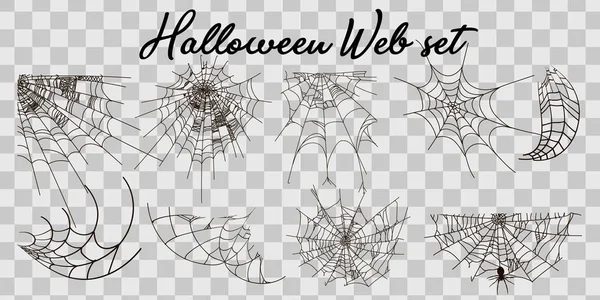 Vektor Illustration Halloween Spider Web Isolerad Vit Bakgrund Hector Venom — Stock vektor