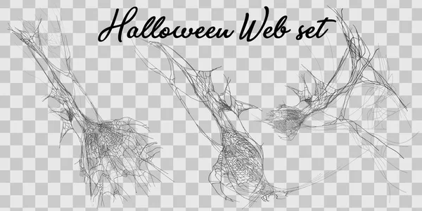 Vektor Illustration Halloween Spider Web Isolerad Vit Bakgrund Hector Venom — Stock vektor