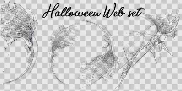 Vektor Illustration Halloween Spider Web Isolerad Vit Bakgrund Hector Venom — Stock vektor