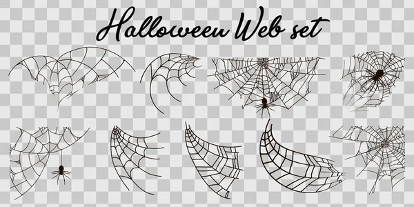 Vektor Illustration Halloween Spider Web Isolerad Vit Bakgrund Hector Venom — Stock vektor