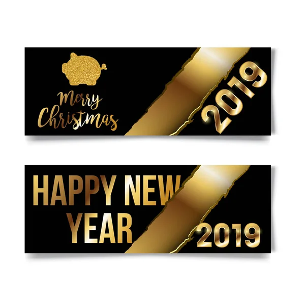 Frohes Neues Jahr 2019 Chinesische Neujahrsgrüße Jahr Des Schweins Glück — Stockvektor