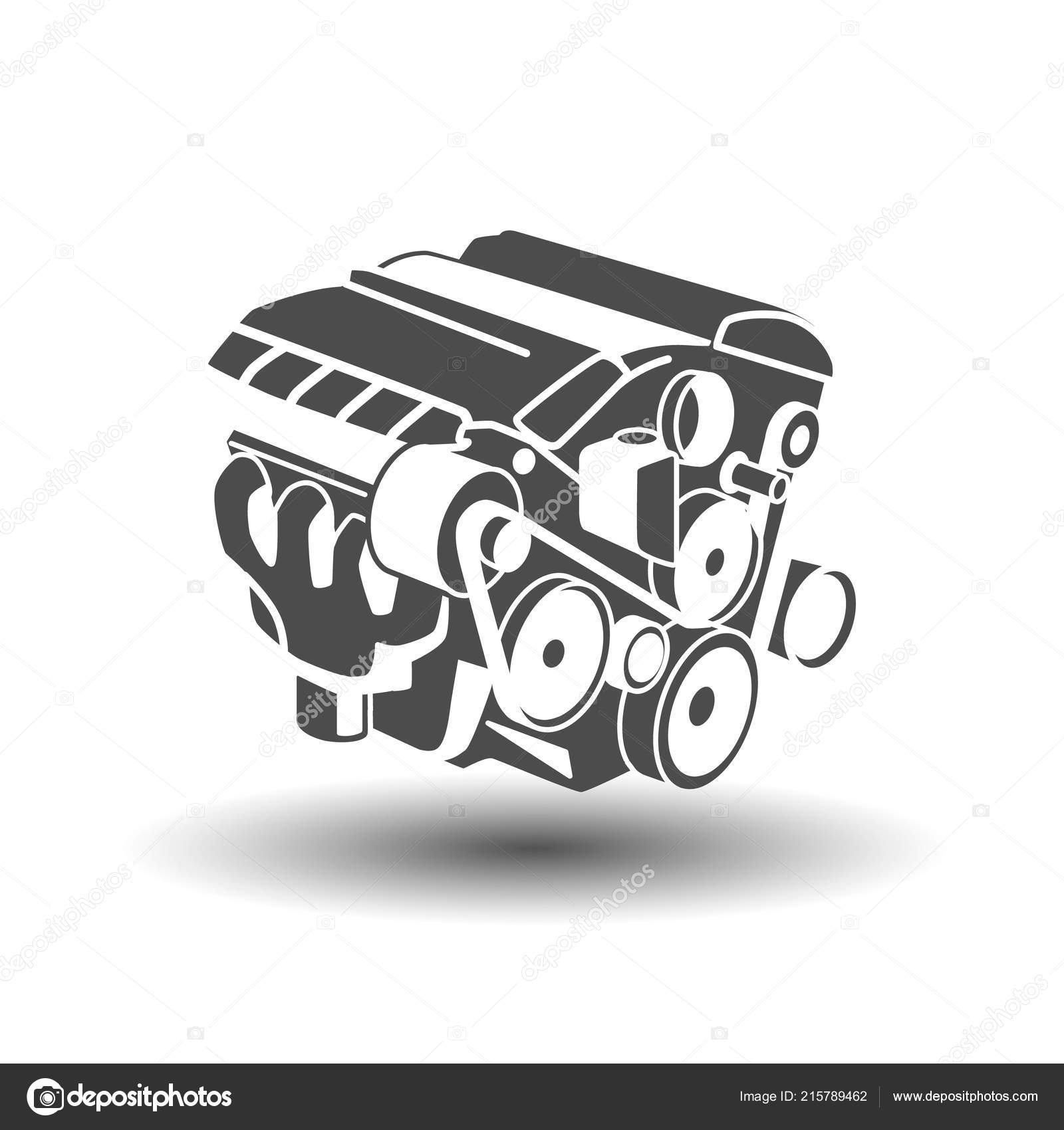 Set collection piston icon symbol. automotive engine vector Illustration  Stock Vector