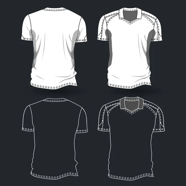 Μαύρο Και Λευκό Κενό Shirt Σχεδιασμός Ρούχα Νέο Άθλημα Unisex — Διανυσματικό Αρχείο