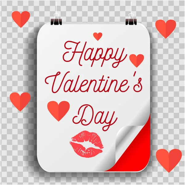 Glückliche Valentinstag Briefkarte Typografischer Hintergrund Mit Ornamenten Herzen — Stockvektor