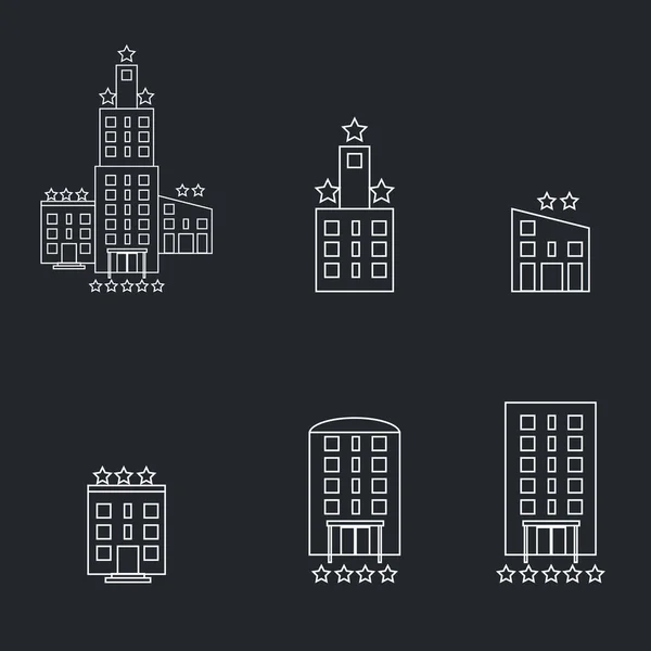 Icône Ligne Bâtiment Bureau Signe Vectoriel Contour Pictogramme Style Linéaire — Image vectorielle