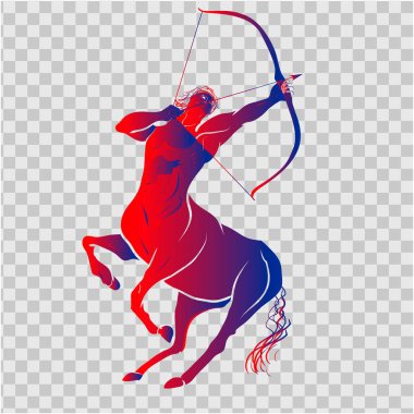 A beautiful and elegant Sagittarius zodiac sign silhouette - vector and illustration for t-shirt, pillow and cup print clipart