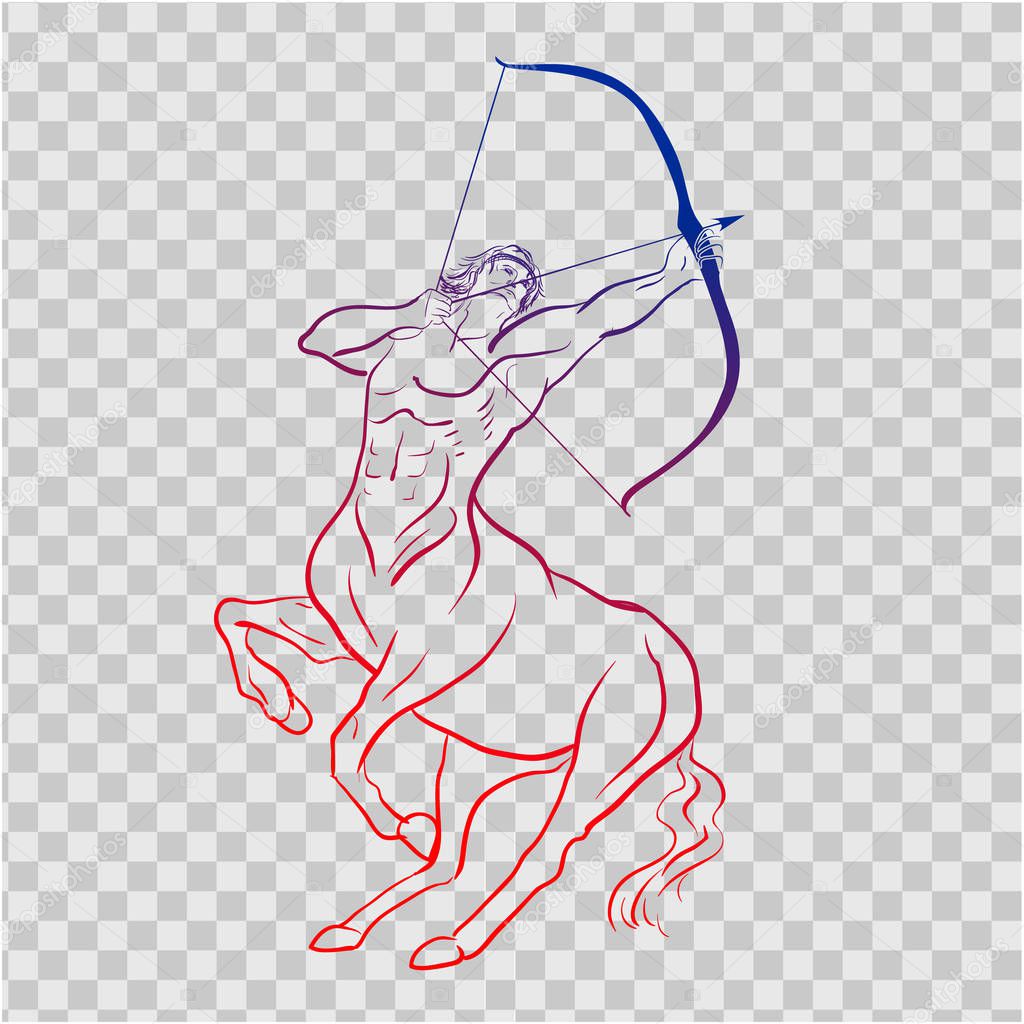 A beautiful and elegant Sagittarius zodiac sign silhouette - vector and illustration for t-shirt, pillow and cup print