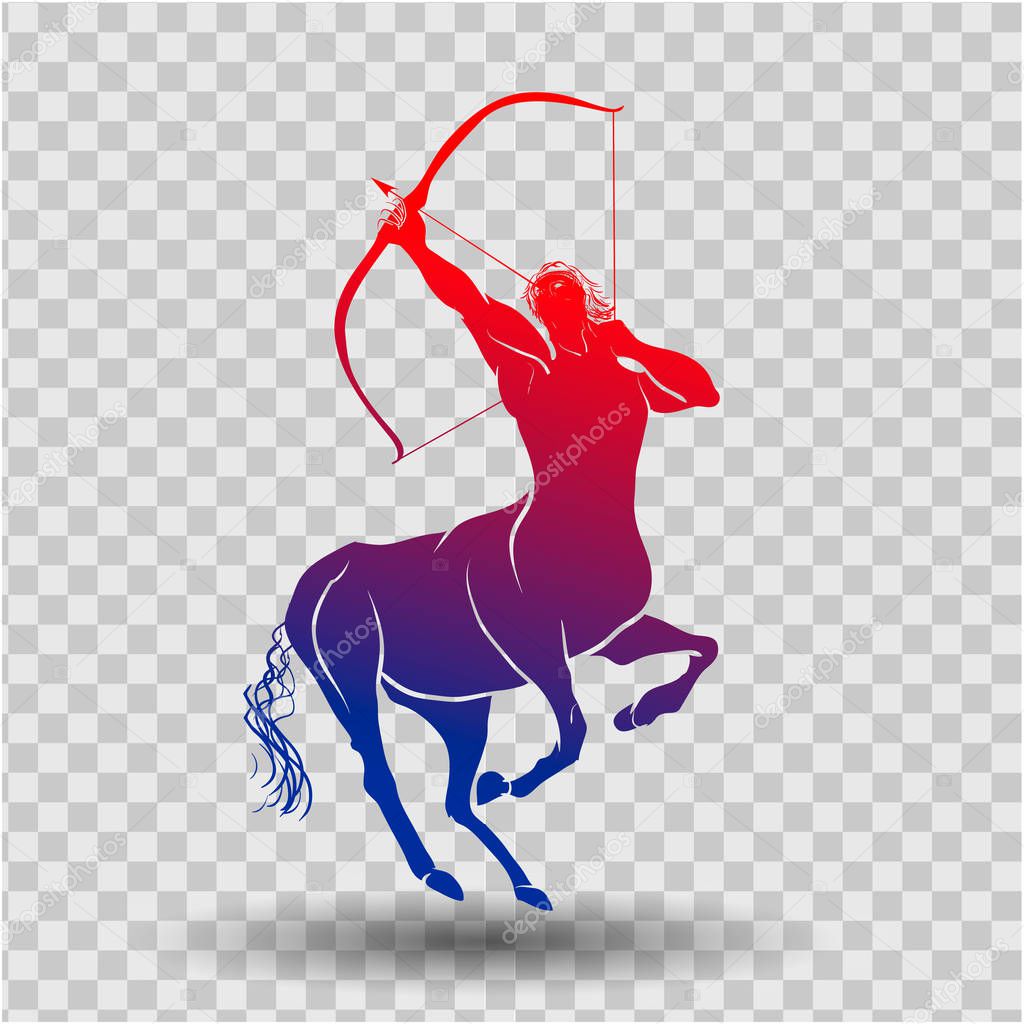 A beautiful and elegant Sagittarius zodiac sign silhouette - vector and illustration for t-shirt, pillow and cup print