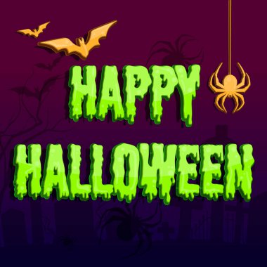 Cadılar bayramında pembe arka plan vektör Illustration. Cadılar Bayramın kutlu olsun metin afiş. Cadılar Bayramı için poster