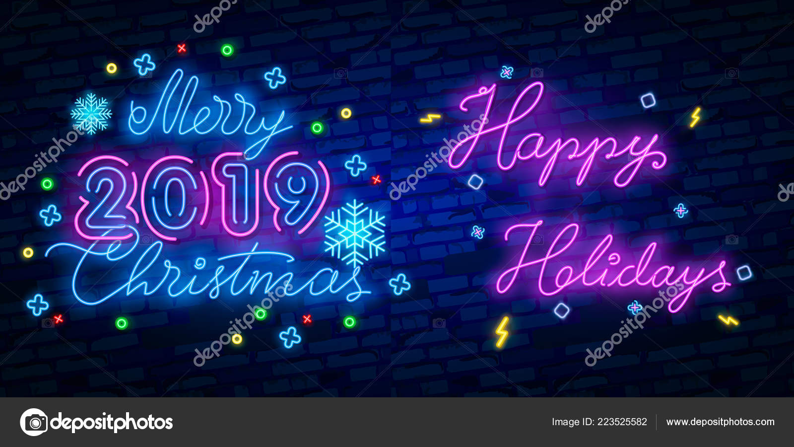 Happy Holidays Neon Text Vector Happy Holidays Neon Sign Design Stock