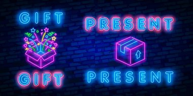 Ödül Neon işareti vektör. Hediyelik neon tabela, Win süper ödül tasarım şablonu, modern trend tasarım, gece neon tabela, parlak reklam gece, hafif afiş, ışık sanat.