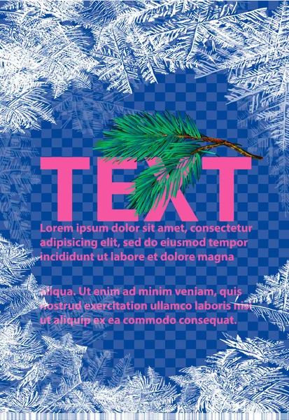 Vektorové vzory od mrazu. Modré zimní pozadí pro vánoční vzory. Typografické popisek pro Xmas Holiday Greeting Cards, večírek bannery a plakáty. Ledových abstraktní pozadí. — Stockový vektor