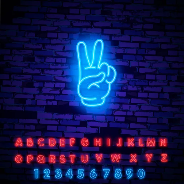 Neon Hände Mit Handschuhen Icon Set Isoliert Vektor Cliparts Körperteile — Stockvektor