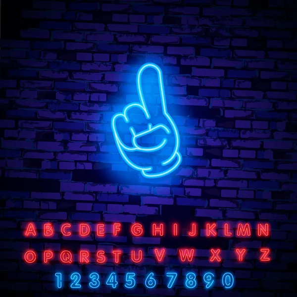 Neon Hände Mit Handschuhen Icon Set Isoliert Vektor Cliparts Körperteile — Stockvektor