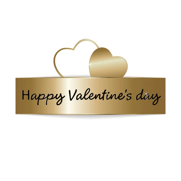 Valentines Day Sale texto dourado no quadro em anúncio de cartaz de publicidade com balões de coração dourado no fundo branco. Ilustração vetorial —  Vetores de Stock