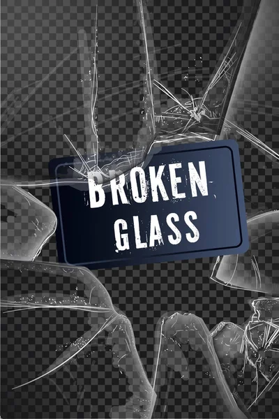 Vector broken glass. Isolated realistic cracked glass effect, concept element. To use Complete Glass texture release clipping mask. — Stock Vector