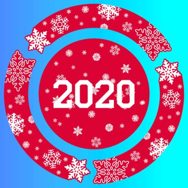 Mutlu yeni yıl 2020 vektör arka plan. 2020 için kartın kapağı. Vektör Illustration