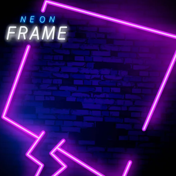 Neon ljus rektangulära banner. Vector neonljus ram tecken. Realistiska glödande violetta neon rektangulär ram isolerad på transparent bakgrund. Skiner och glödande neon effekt. — Stock vektor