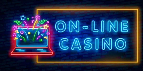 Casono lichtreclame. Realistische vector geïsoleerd neon teken van Blackjack frame logo voor decoratie en bekleding op de muur achtergrond. Concept van casino en gokken. — Stockvector
