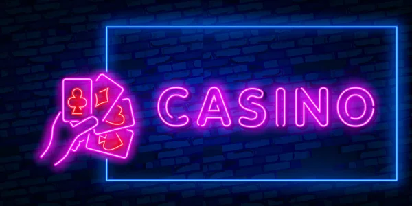 Neonfény Casono. Vektor reális elszigetelt Neonfény Blackjack keret logó a dekoráció és a háttér burkolattal. A casino és a szerencsejáték-koncepció. — ingyenes stock fotók