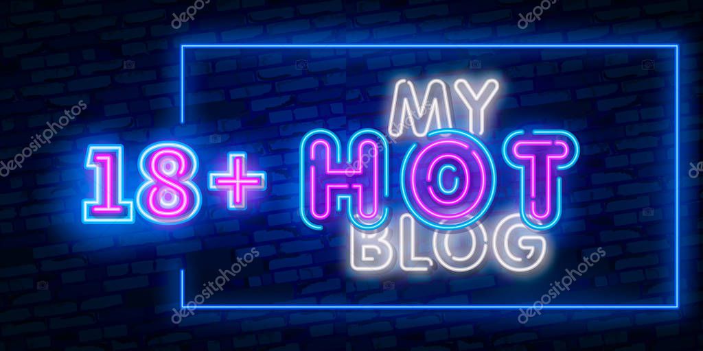Collection logo Sex shop, night sign in neon style. Neon sign, a symbol for sex shop promotion. Adult Store. Bright banner, nightly advertising. Vector Illustration