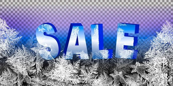 Nyår Sale 2020 vinter Sale Vector banner med röd försäljning text och snöflingor i vit bakgrund för Retail säsongs främjande. Vektor illustration. — Stock vektor