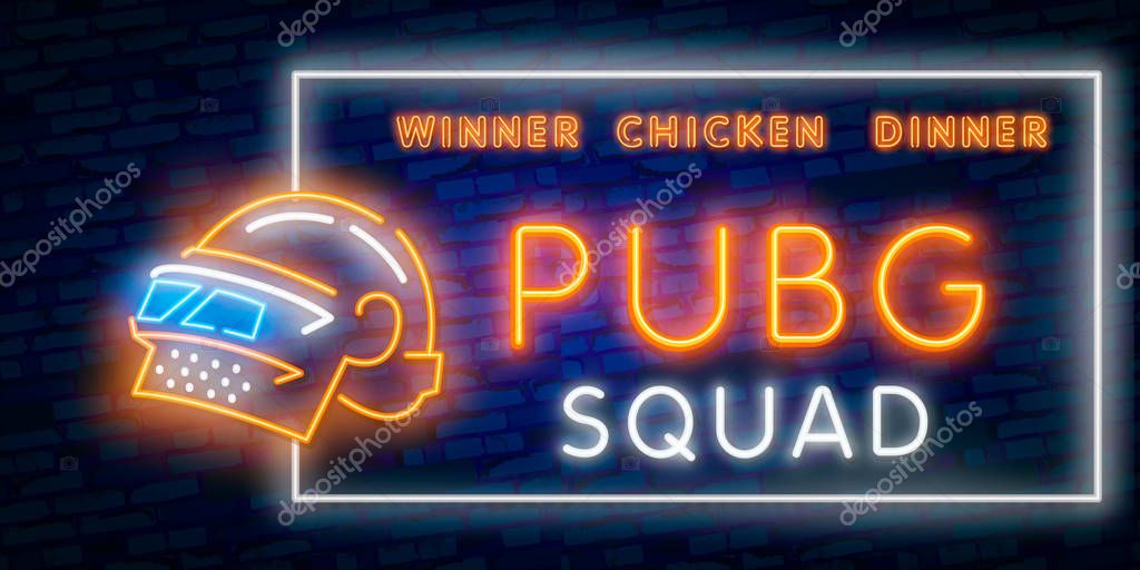 Vector illustration logo and text Winner winner chicken dinner. winning pubg text