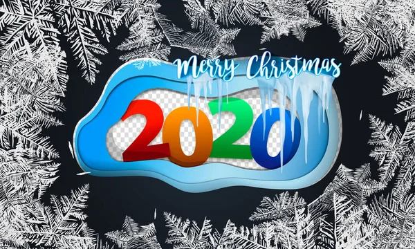 2020 Векторна колекція снігових шапок, купа бурульок, ізольовані на фоні, прозорий, крижаний, сніговий та сніговий дрейф. 3d Зимові прикраси, 2020 Різдво, снігова текстура, білі елементи, святковий вектор — стоковий вектор