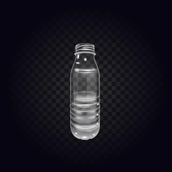 Vektor reális műanyag konténer ásványvíz palack ital Label izolált üres műanyag víz palack ital Drinking ásványi vektor műanyag objektum elszigetelt 3D üres címke illusztráció izolált — Stock Vector
