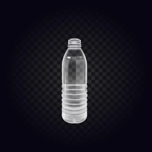 Vector realistische plastic container mineraal water fles drank label geïsoleerd lege plastic water fles drank drinken minerale vector kunststof object geïsoleerd 3D leeg label illustratie geïsoleerd — Stockvector