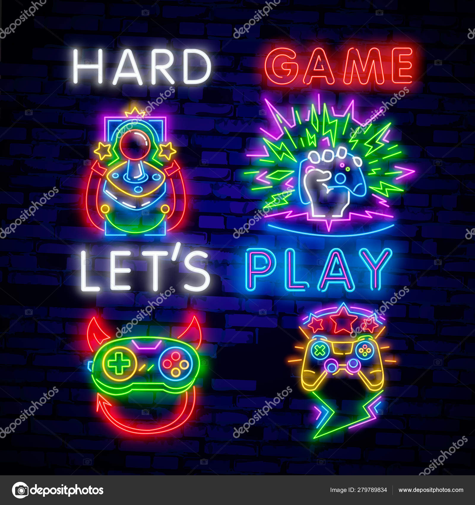 Let's Play Neon Sign, dark, game, gamer, gaming, light, neon, play, sign,  HD phone wallpaper