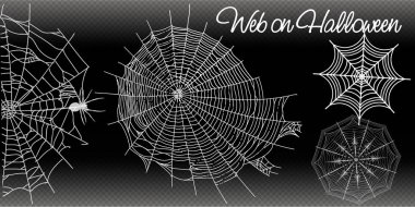 Web koleksiyonu, siyah, şeffaf arka plan üzerinde izole. Cadılar Bayramı tasarımı için Spiderweb. vektör şablonları, Cadılar Bayramı, akış, şaşırtıcı hikayeler oluşturmak, markalar ve blogger için ayarlanmış, modern