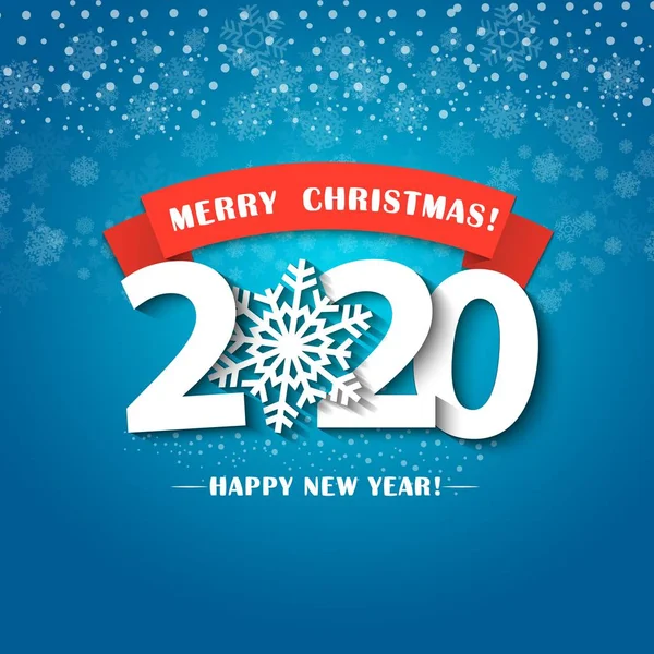 2020 Feliz Año Nuevo fondo. Ilustración vectorial 2020 Feliz año nuevo y feliz Navidad. para el diseño de sus folletos y postales — Vector de stock