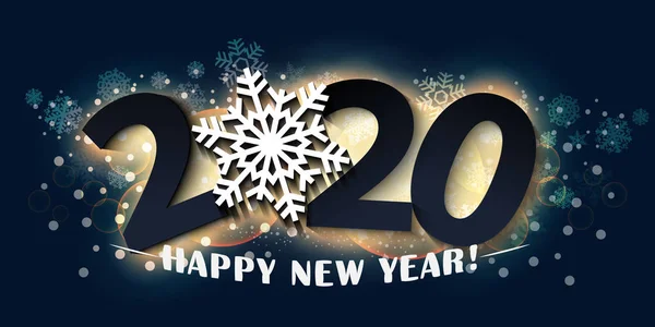 2020 Feliz Año Nuevo fondo. Ilustración vectorial 2020 Feliz año nuevo y feliz Navidad. para el diseño de sus folletos y postales — Archivo Imágenes Vectoriales