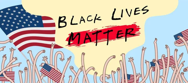 Μαύρες Ζωές Έχουν Σημασία Πανό Για Διαμαρτυρία Συλλαλητήριο Εκστρατεία Ευαισθητοποίησης — Διανυσματικό Αρχείο