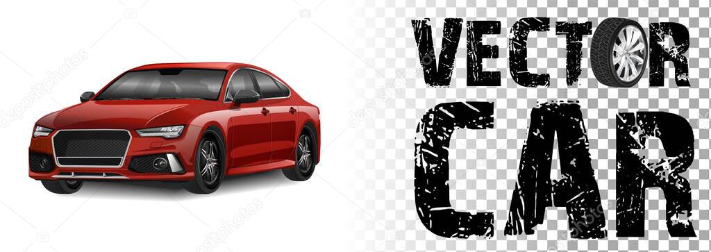 MOSCOW, RUSSIA - SEPTEMBER 1: Audi A1vector illustration September 1, 2010 in Moscow, Russia. vector layout of the red