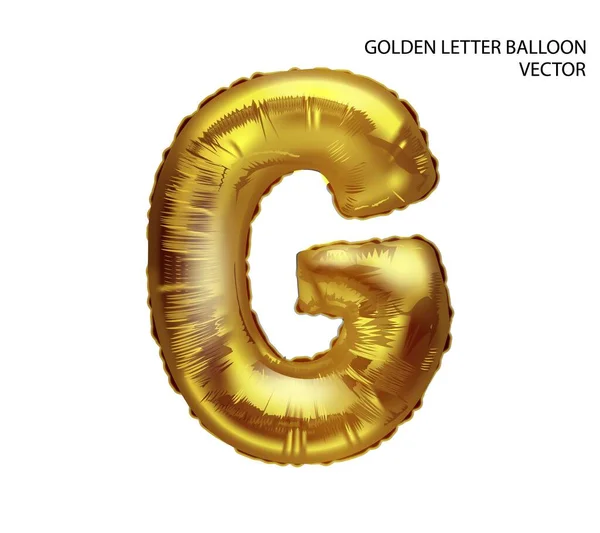 Fuente de globos inflables de papel de juguete dorado. Letra G. vector 3D realista. Usted puede cambiar el color. — Archivo Imágenes Vectoriales