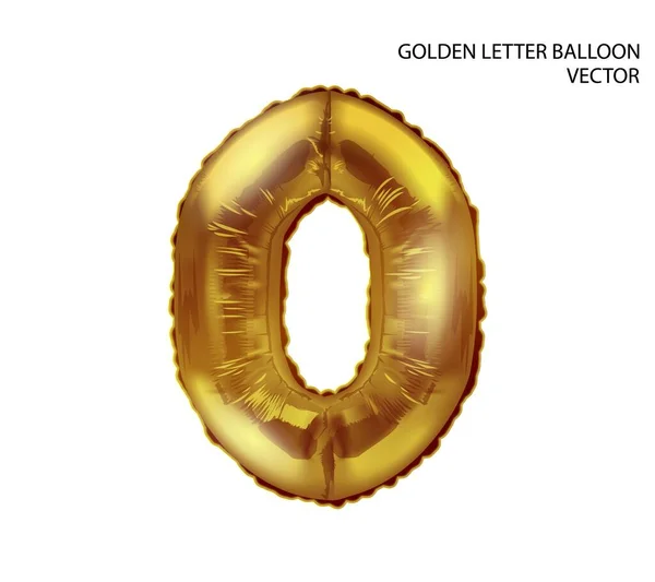 Fuente Globos Inflables Papel Juguete Dorado Letra Vector Realista — Vector de stock