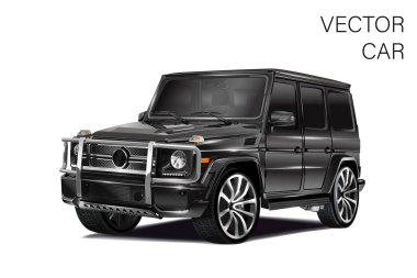 Moskova, Rusya Haziran 2020: Mercedes-AMG G G 63 Özel. Vektör arabası beyaza izole edildi