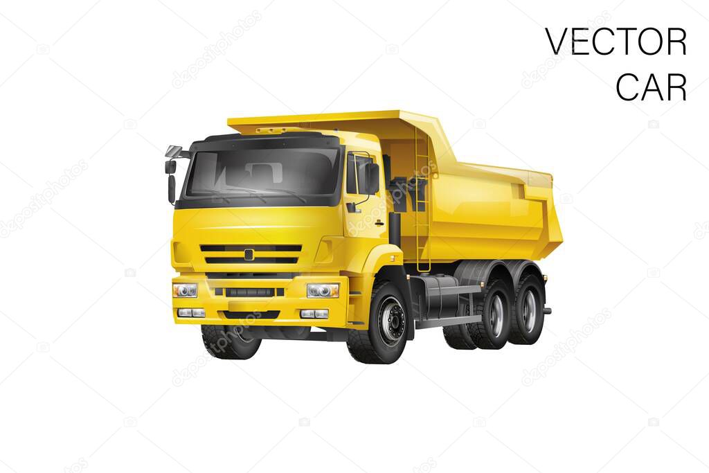 Vector truck template isolated on white. Available EPS-10 separated by groups