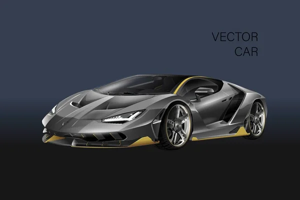 Carro Esporte Corrida Sintonia Supercarro Ilustração Vetorial Estilo Plano Isolada — Vetor de Stock