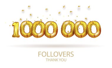 Altın Vector numarası 1000 milyon metal top. Altın balonlu parti dekorasyonu. Mutlu bayramlar için yıldönümü tabelası, kutlama, doğum günü, karnaval, yeni yıl. sanat
