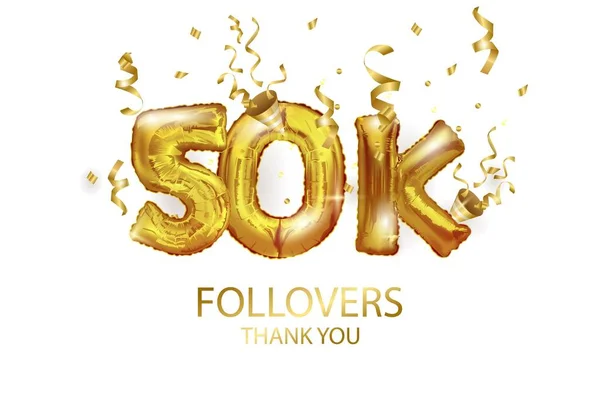 Vector Golden Number 000 Fifty Thousand Followers Metal Ball — Stock Vector