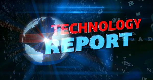 Technology Report Graphics Globe Title Television Broadcast Style — Stock Photo, Image