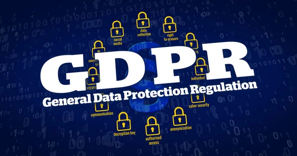 Rgpd Reglamento General Protección Datos Candados Símbolo Párrafo Palabras Clave — Foto de Stock